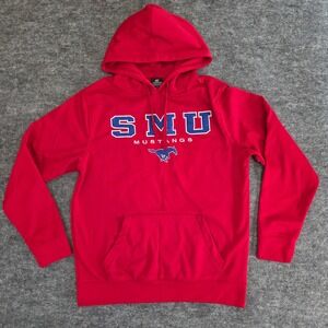 Colosseum SMU Mustangs Mens Size Large Red Blue Hoodie Sweatshirt NCAA College